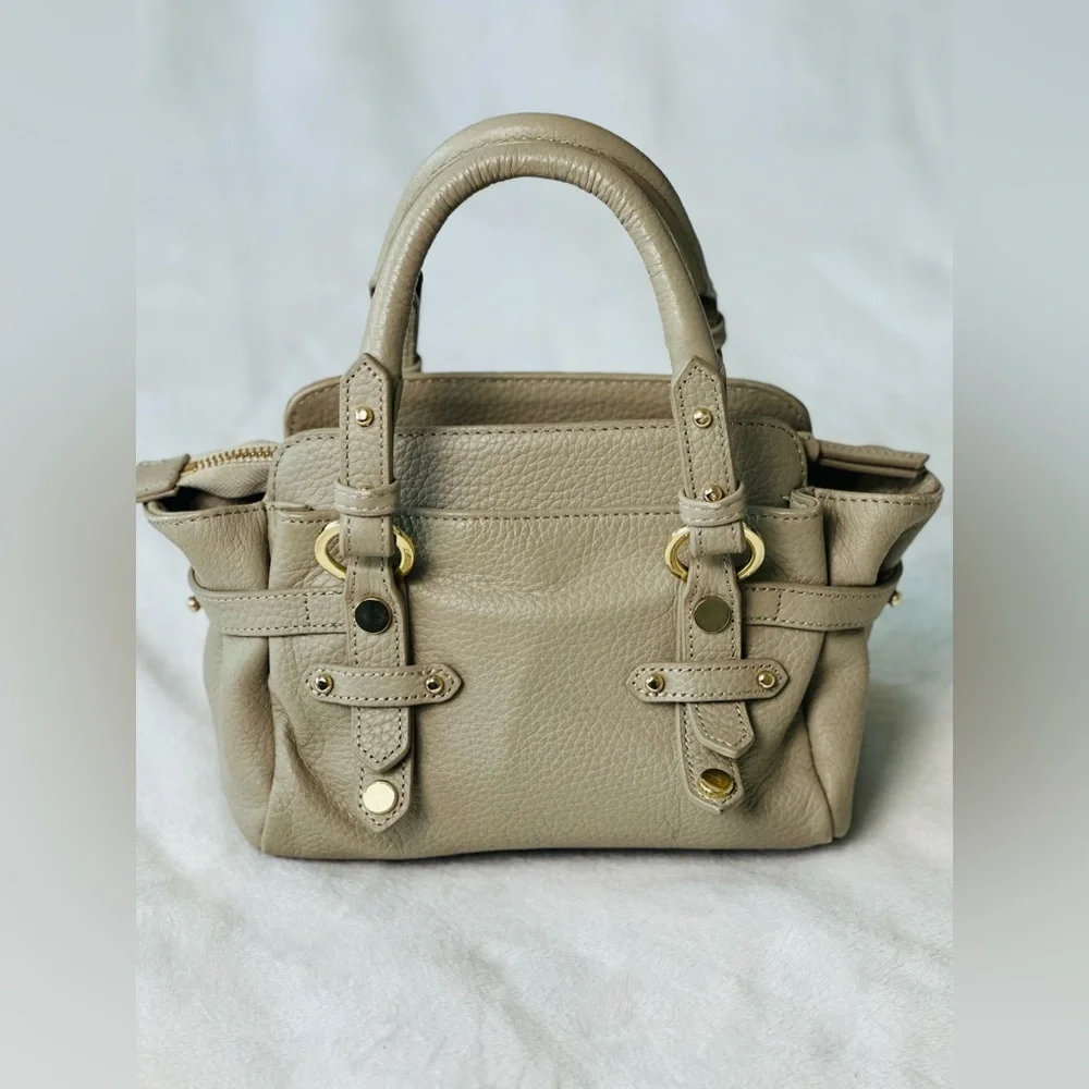 Samantha Thavasa Taupe Mini Satchel Handbag